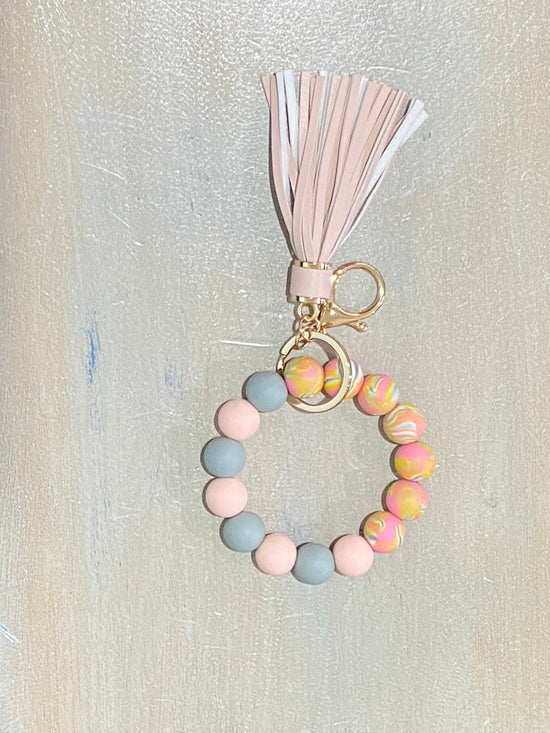 Rubber bead key chain