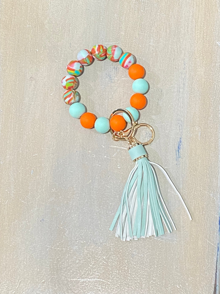 Rubber bead key chain
