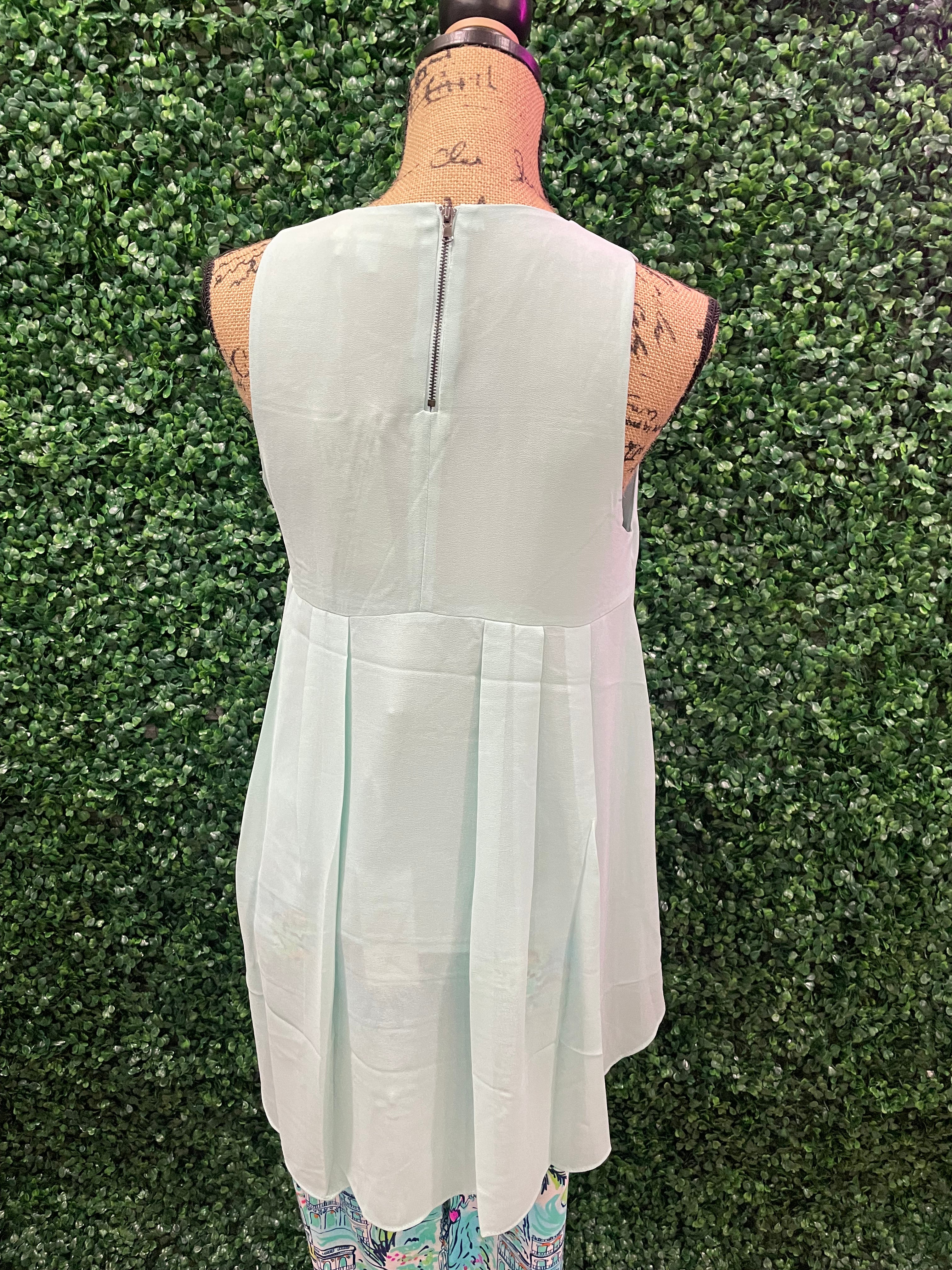 Georgette High Low Sleeveless Top