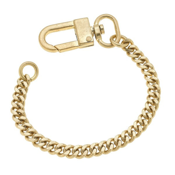 Curb Chain Link Bracelet in Worn Gold