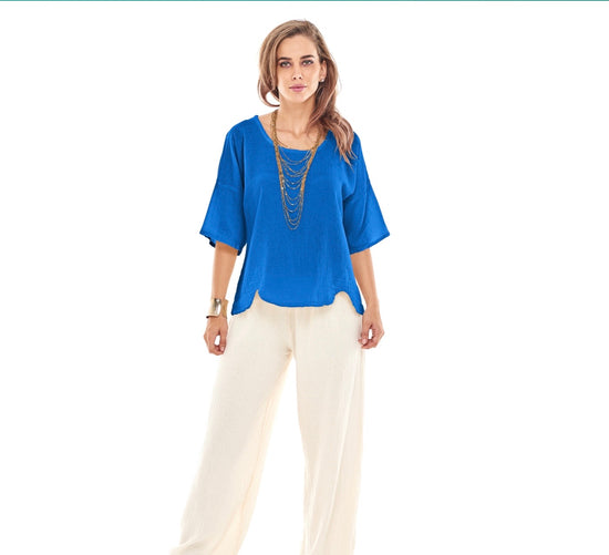 Oh My Gauze Scallop Top