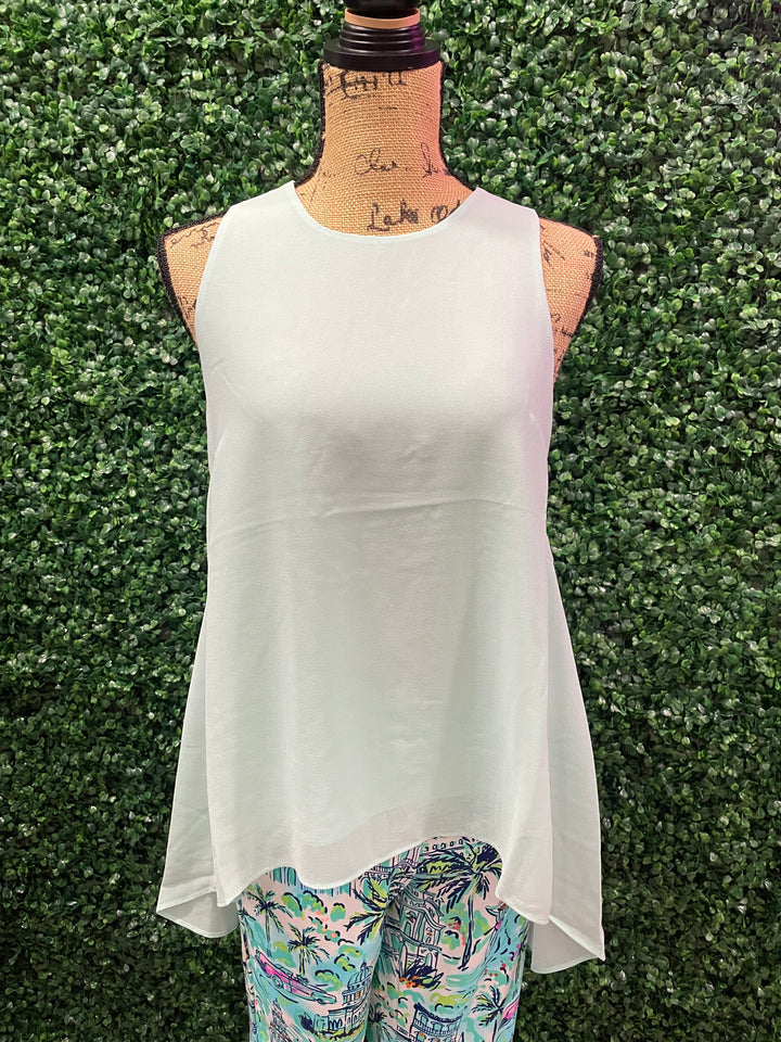 Georgette High Low Sleeveless Top