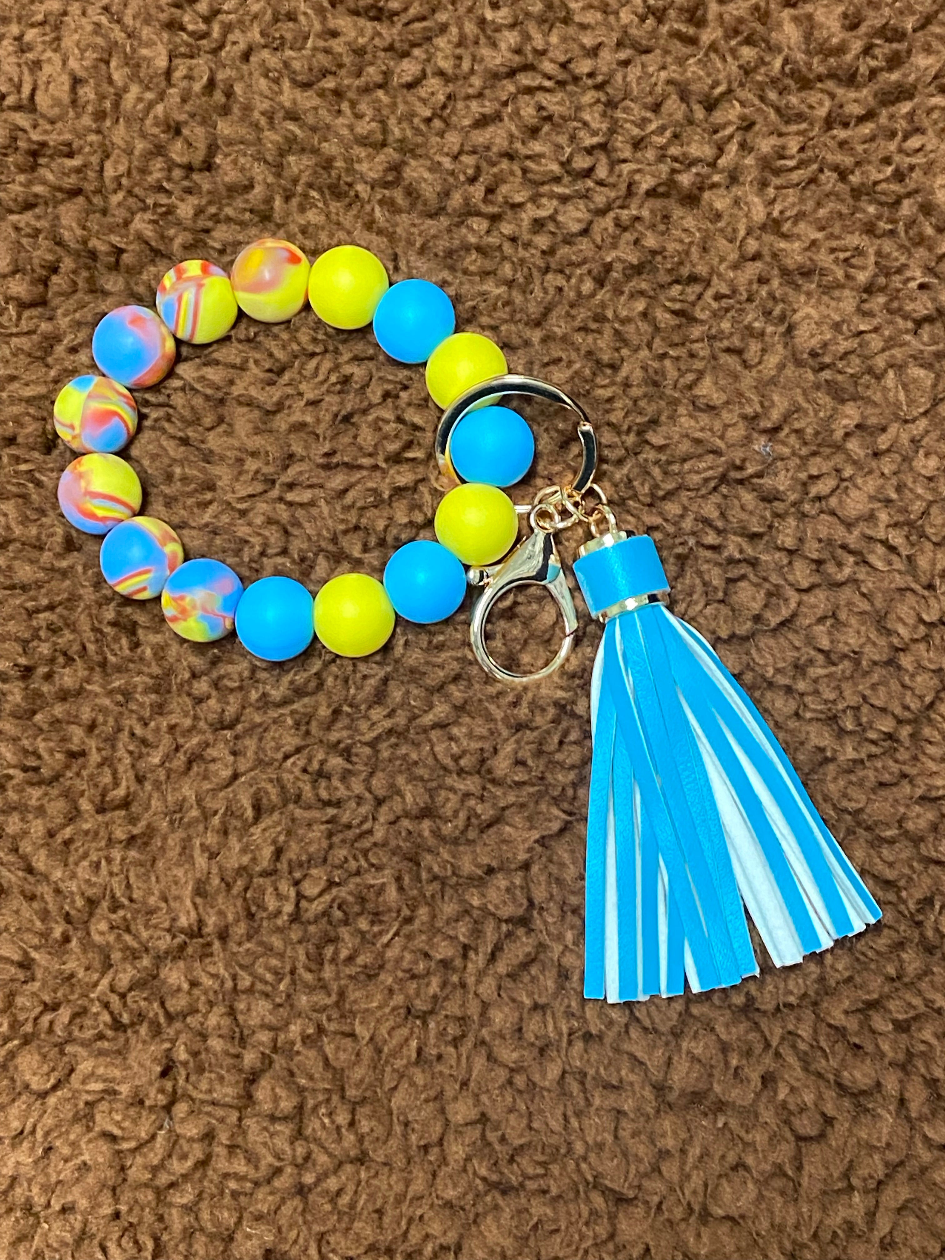 Rubber bead key chain