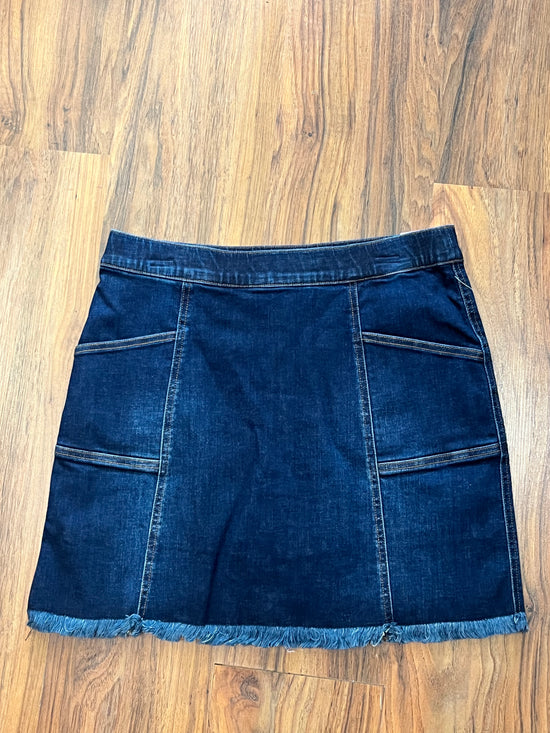 Jean Fringe Hem Skort