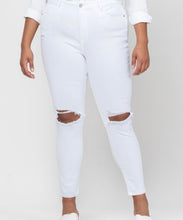 Load image into Gallery viewer, White Plus High Rise Ankle Skinny
