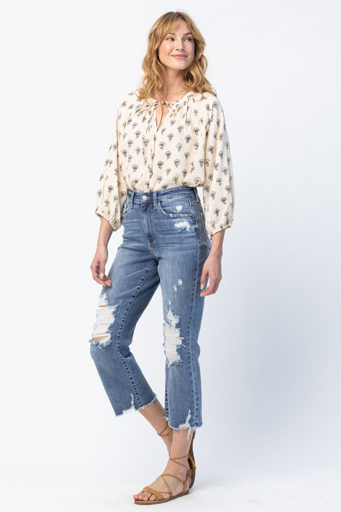 Judy Blue Release Hem High Waist Crop Straight *FINAL SALE*
