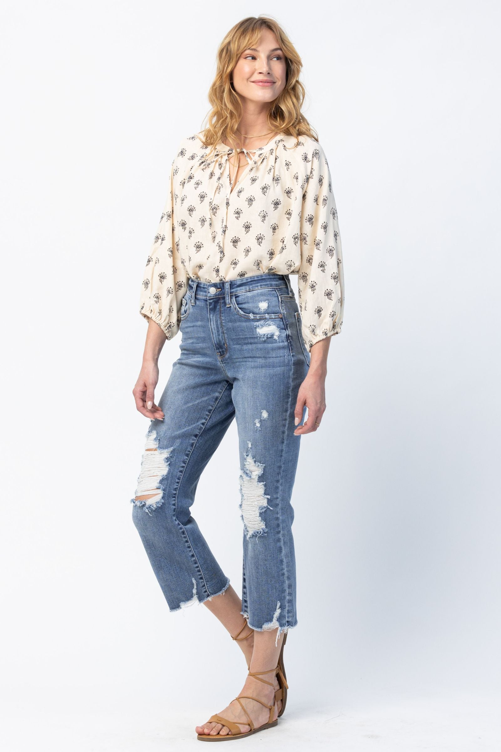 Judy Blue Release Hem High Waist Crop Straight *FINAL SALE*