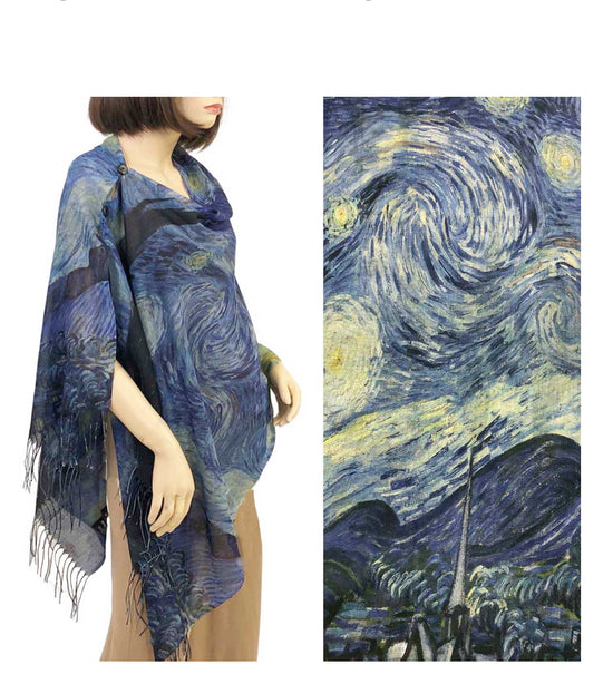 Button Shawl Cotton Feel