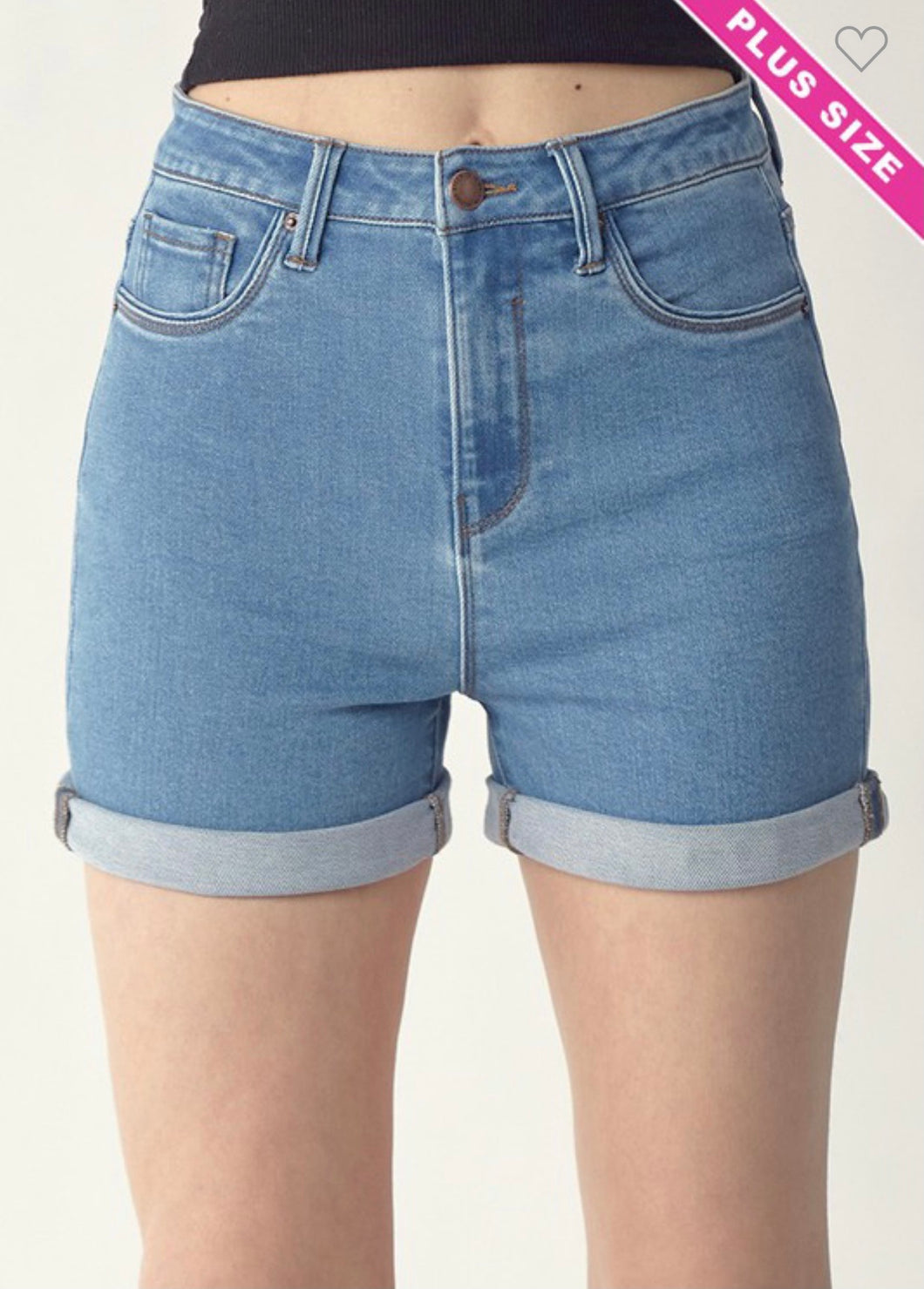 High Rise Clean Roll Up Shorts