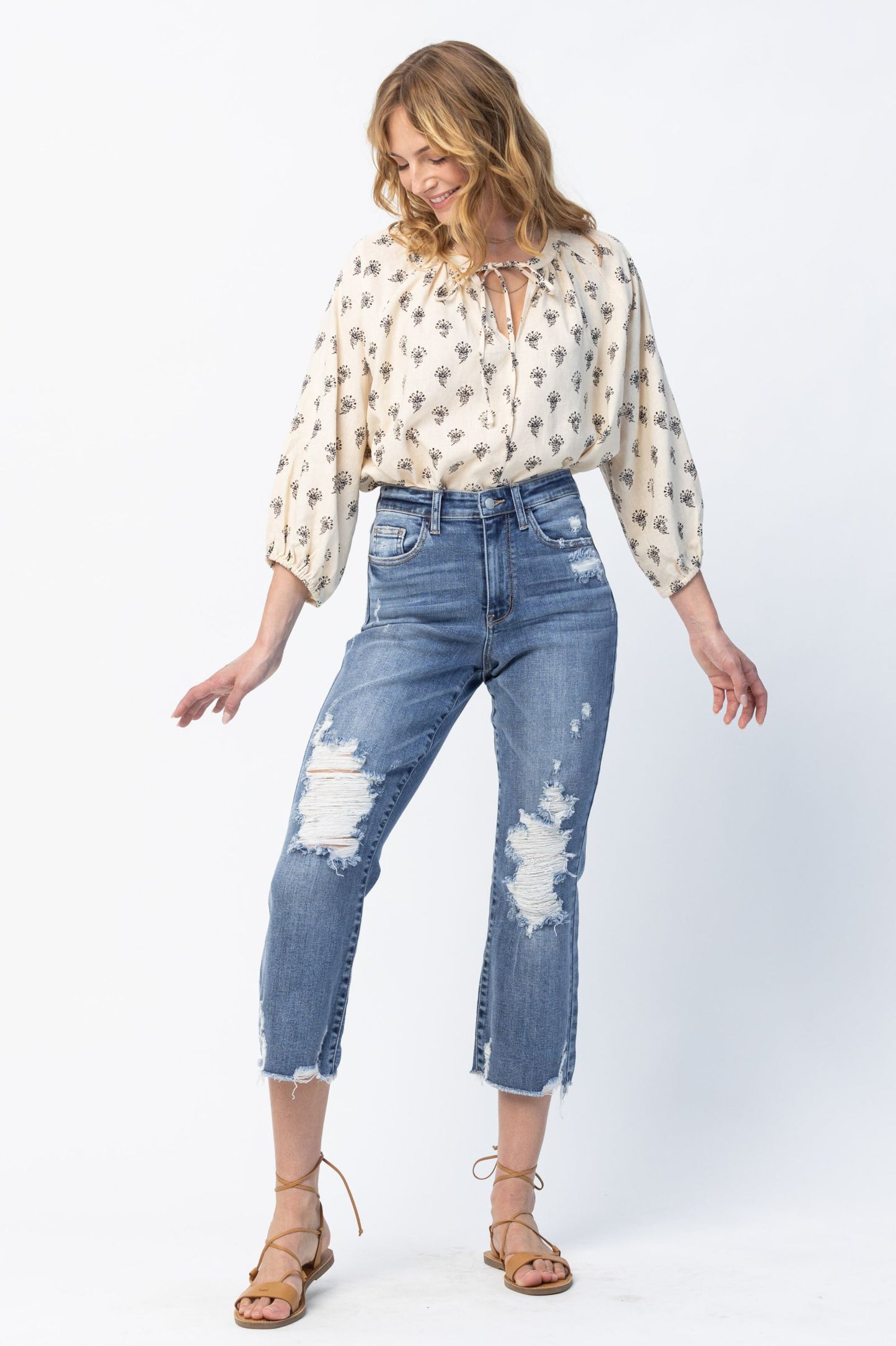 Judy Blue Release Hem High Waist Crop Straight *FINAL SALE*