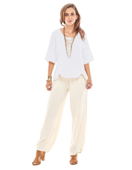 Oh My Gauze Scallop Top