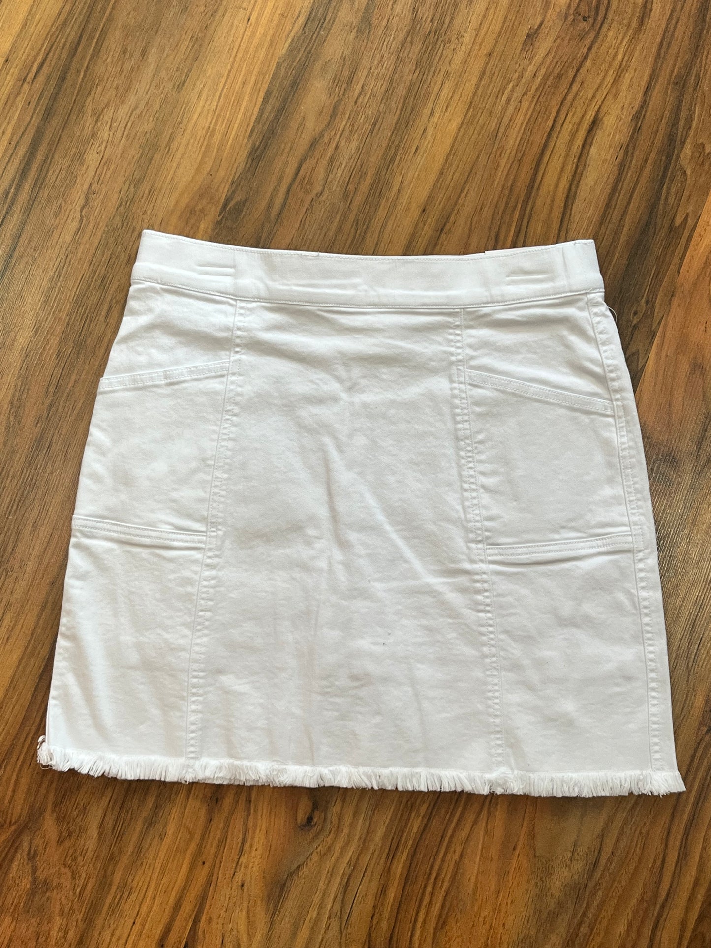 Jean Fringe Hem Skort