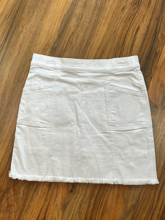 Jean Fringe Hem Skort