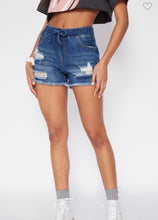 Load image into Gallery viewer, YMI Distressed Drawstring Shorts
