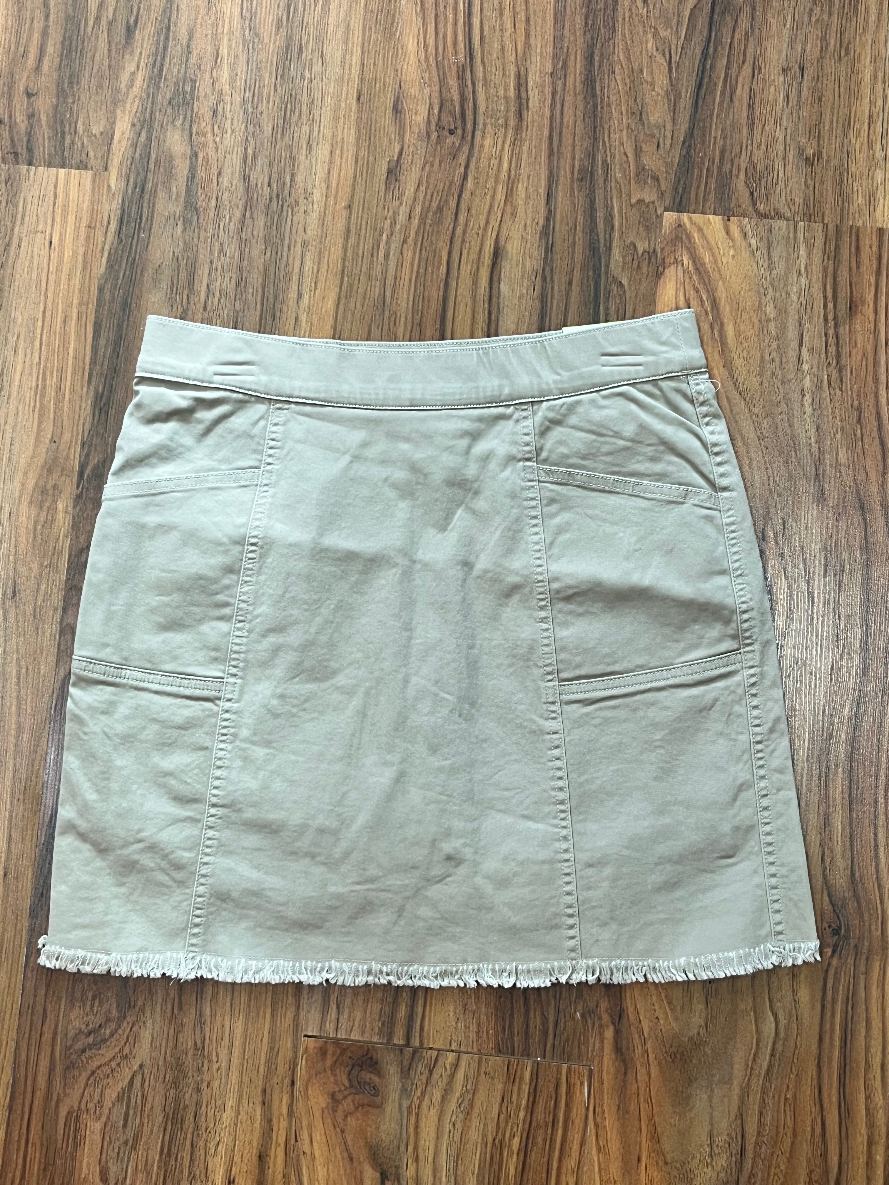 Jean Fringe Hem Skort