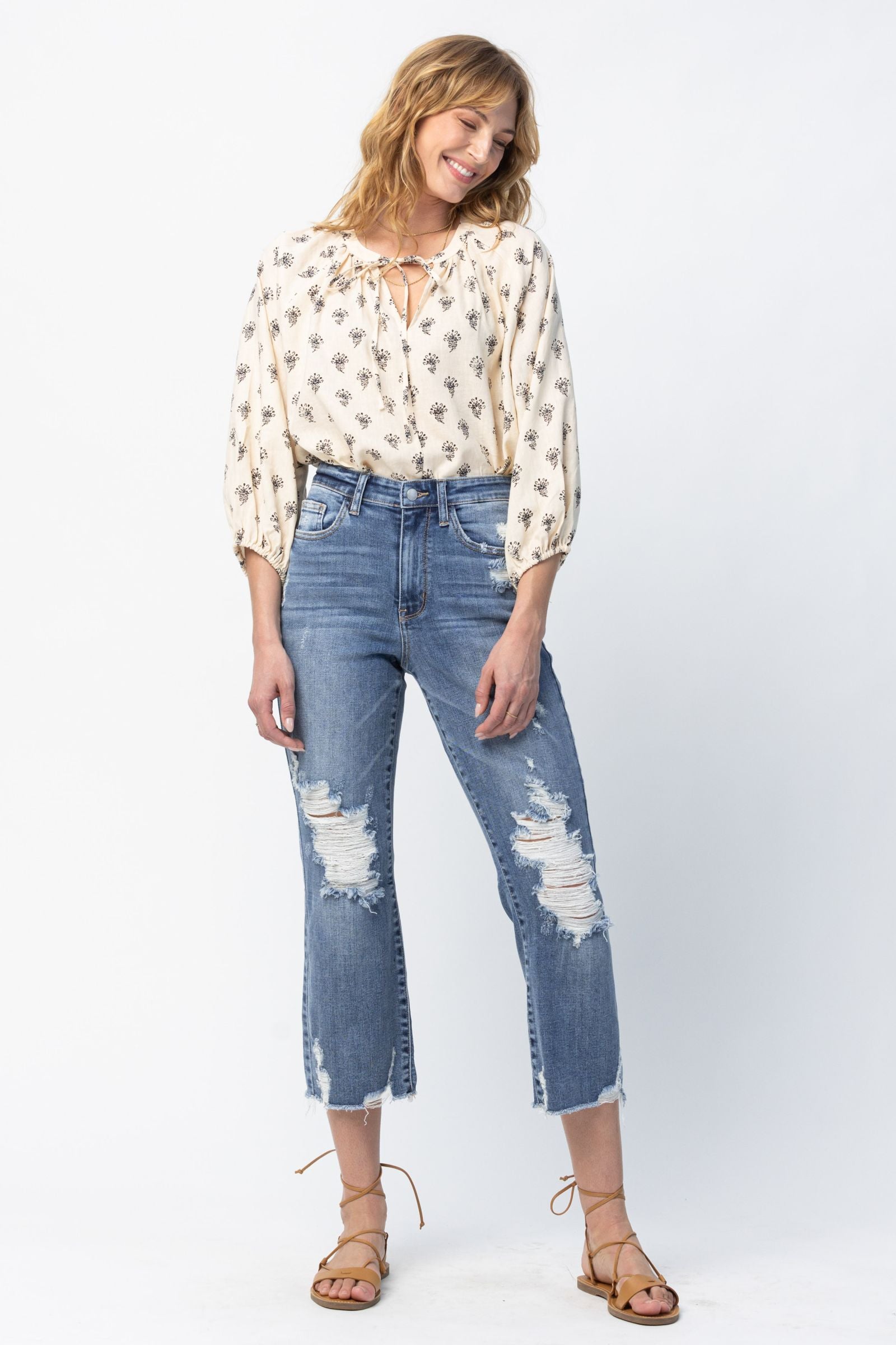Judy Blue Release Hem High Waist Crop Straight *FINAL SALE*