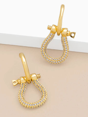 Pave Horse Charm Earrings