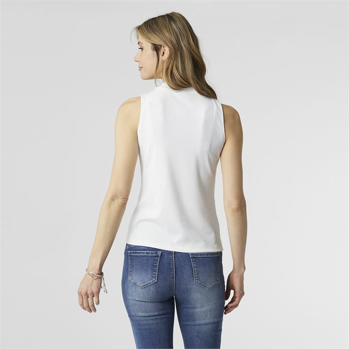MaCenna Mock Neck Ribbed Tank