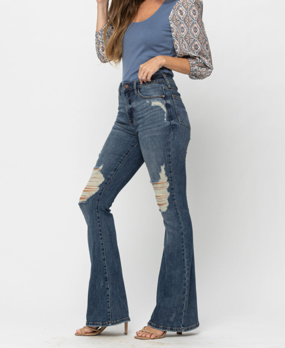 Judy Blue High Waist Destroyed Flare Tall Length *FINAL SALE*
